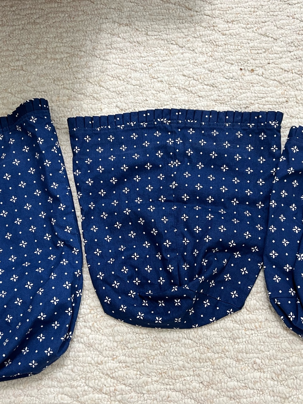 Longaberger Navy Blue Floral basket liners